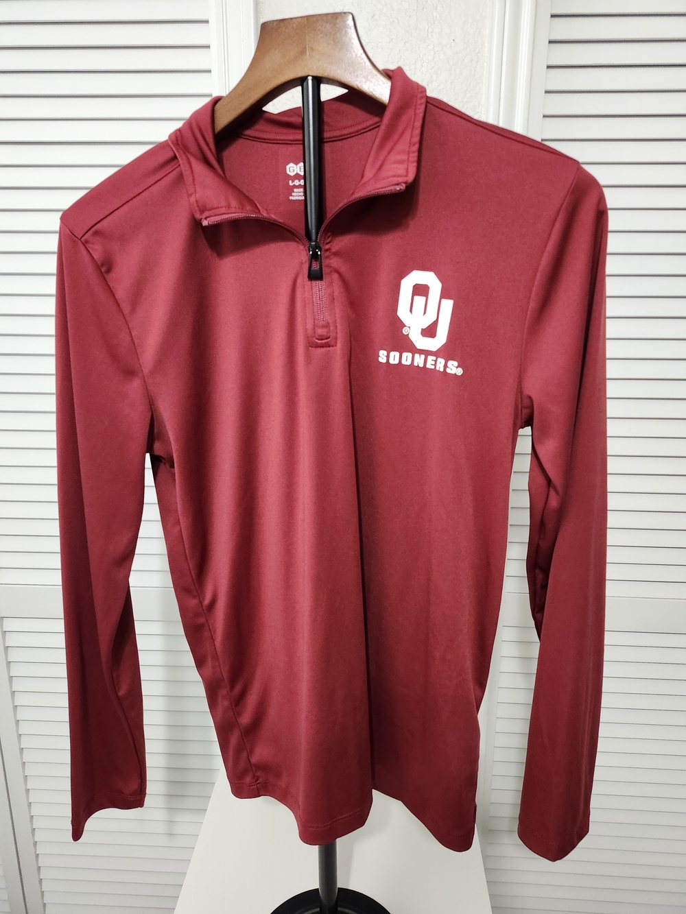 OU Sooners Youth Maroon Long Sleeve Quarter-Zip Pullover